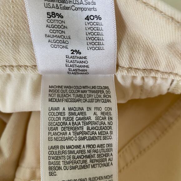 Mother The Insider Crop Step Fray Size 26 Chalk Cream Jeans Lightweight Neutral - Picture 13 of 16